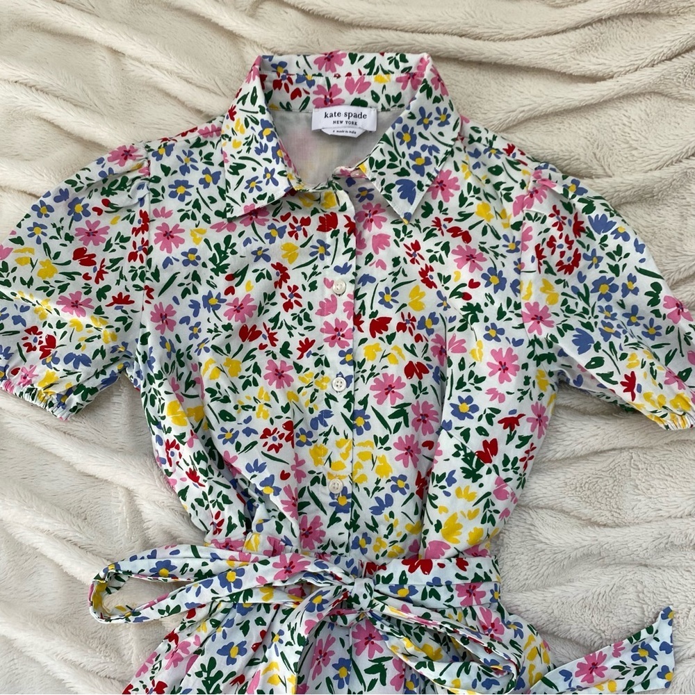 NWOT Kate Spade New York Shoreside floral mini shirtdress Sz S - Picture 5 of 7